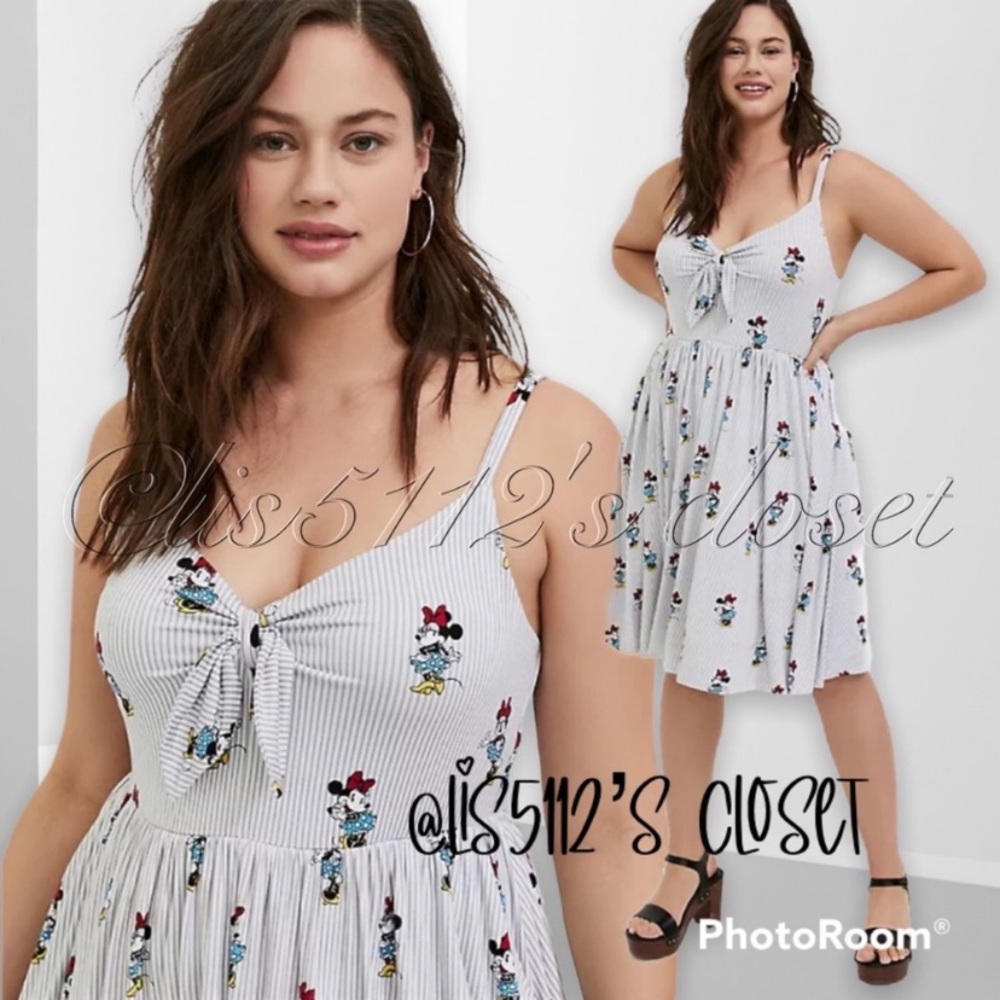 Torrid x Her Universe Disney Retro Minnie Mouse Striped Swing Dress 4X 26 - Picture 4 of 14